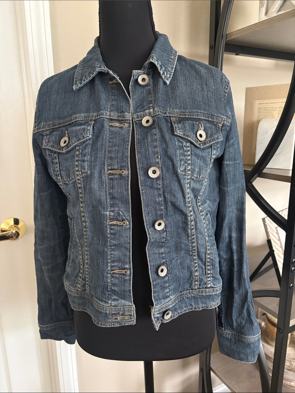 Merona Distressed Blue Denim Jacket